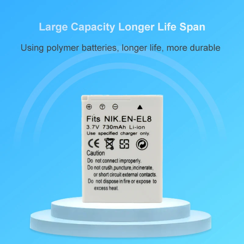 EN-EL8 Rechargeable Li-ion Battery ENEL8 Digital Battery Pack for Nikon Coolpix P1 P2 S2 S3 S5 S50 S51 S52 Cameras