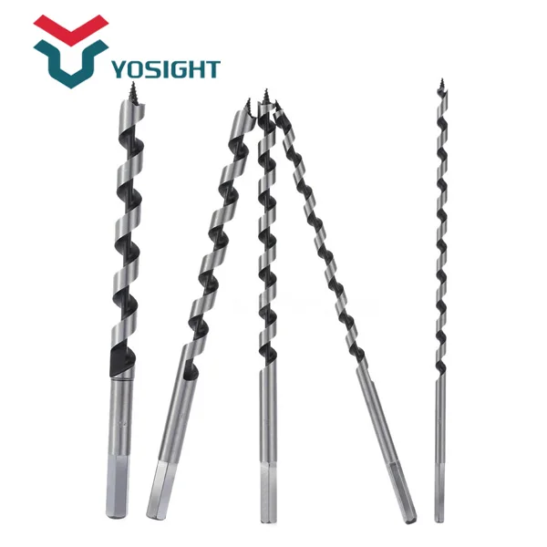 5pcs Wood Auger Drill Bit Set Woodworking 230mm Extra Long 6-14mm Hex Shank
