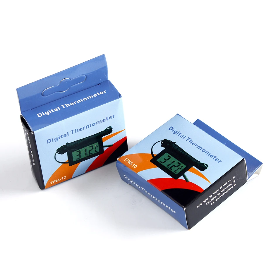 LCD Digital Thermometer Temperature Sensor Temp Meter Thermostat Thermal Regulator Controller 1M 2M Cable Probe TPM-10