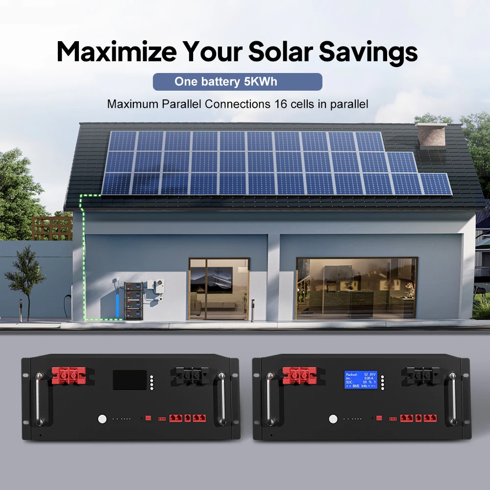 51V 300AH Lithium Battery Photovoltaic Storage Split Type CAN Communication Port Hybrid Grid Connection BMS Protection Grade UPS