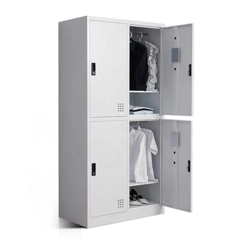 Locker Room Clothes Storage Wardrobe Locker Cabinet Furniture Gym 4 Door Steel Metal Locker