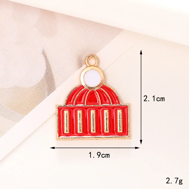 Zinc Alloy Enamel Christmas Charms Gold Plated Tree Charms Reindeer Charms DIY for Jewelry Making