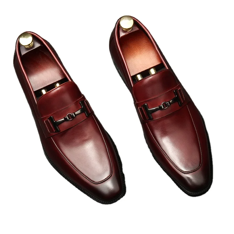 
Мужские деловые кожаные туфли, с острым носком, в британском стиле, высококачественные свадебные, большого размера 