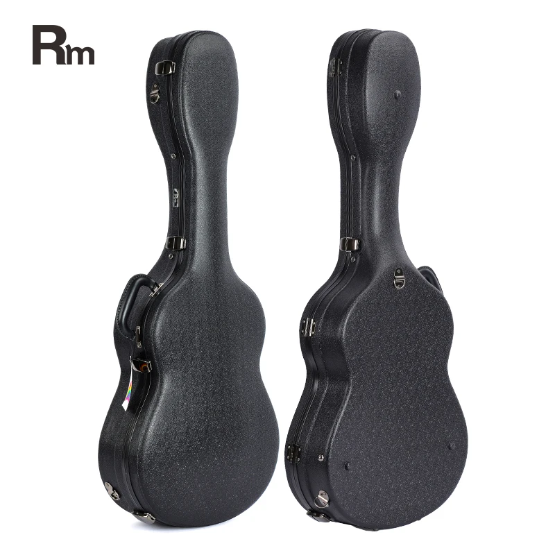 Rm ABS Material Musical Instrument Hard Shell Case Acoustic Guitar Black Portable Case Lightweight Guitar Case