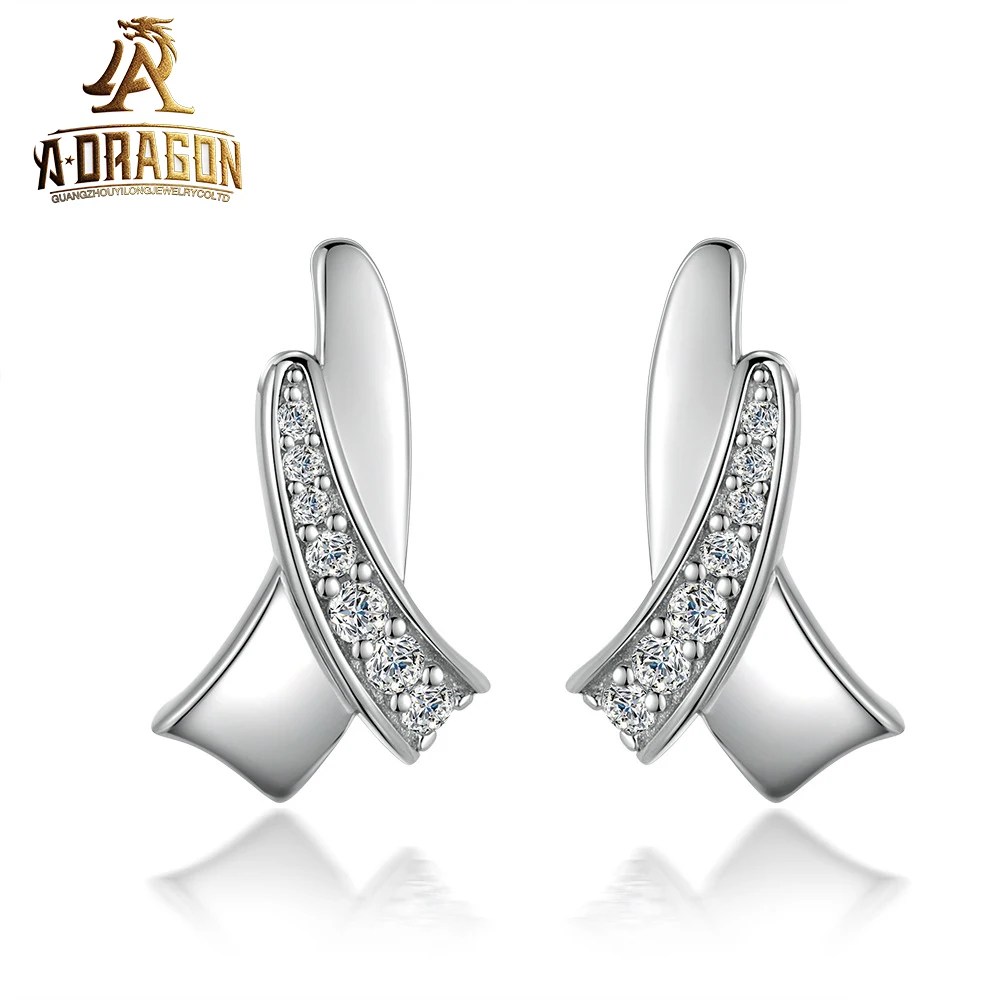 Pass Diamond Tester 10K 14K 18K Gold Moissanite Earrings Real Gold Certified Baguette Cut Vvs Diamond Fine Jewelry Earring