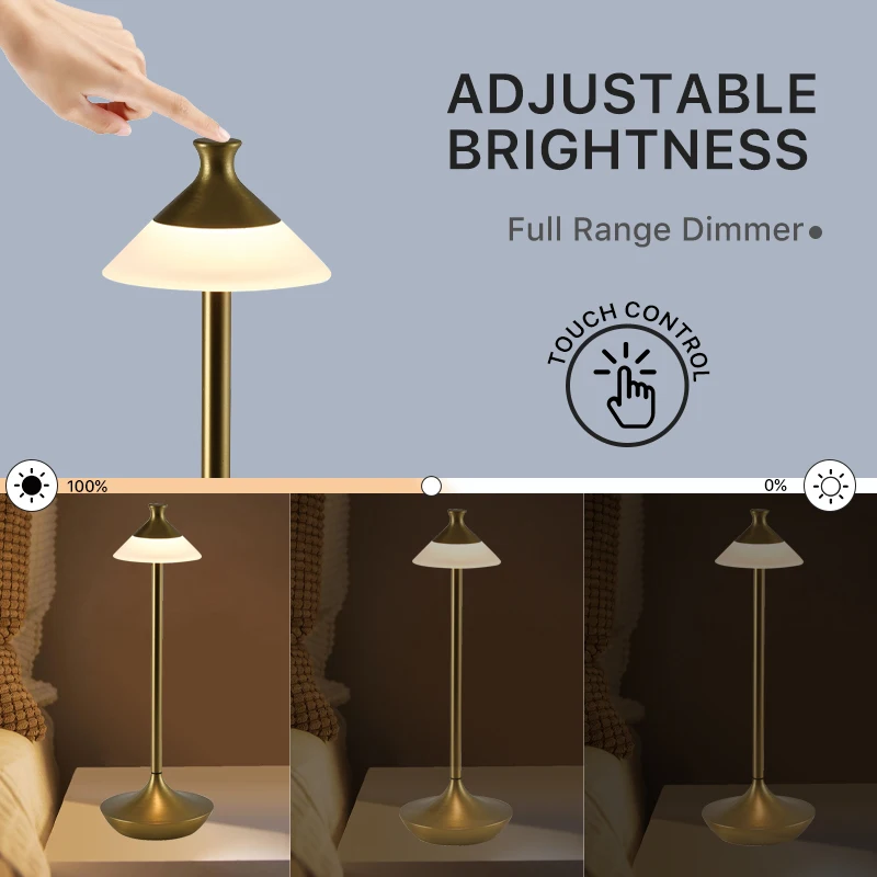Новый стиль с регулируемой яркостью домашний декор Lampe de table Led золото USB аккумуляторная батарея cordlestable лампы роскошный подарок