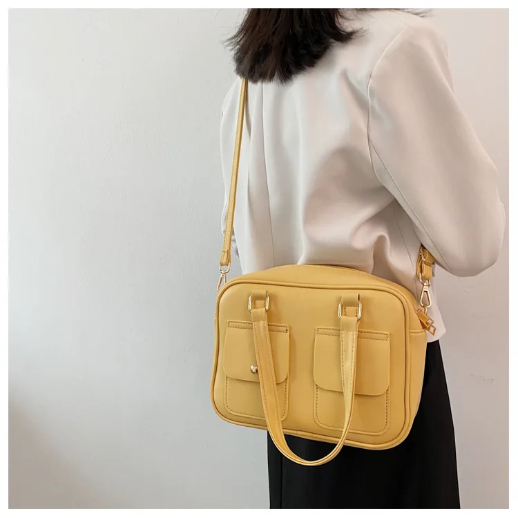 2021 new fashion pu leather shoulder bag waterproof briefcase small square bag