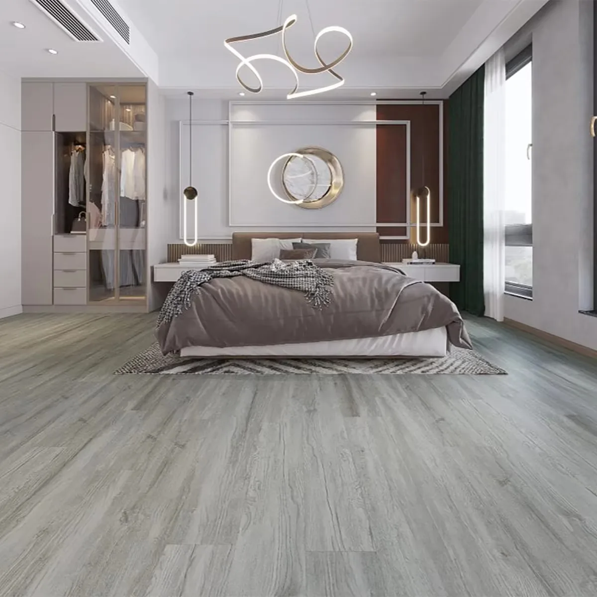 Eco-friendly Pressure Resistance Interior Wood Texture SPC Flooring Plank