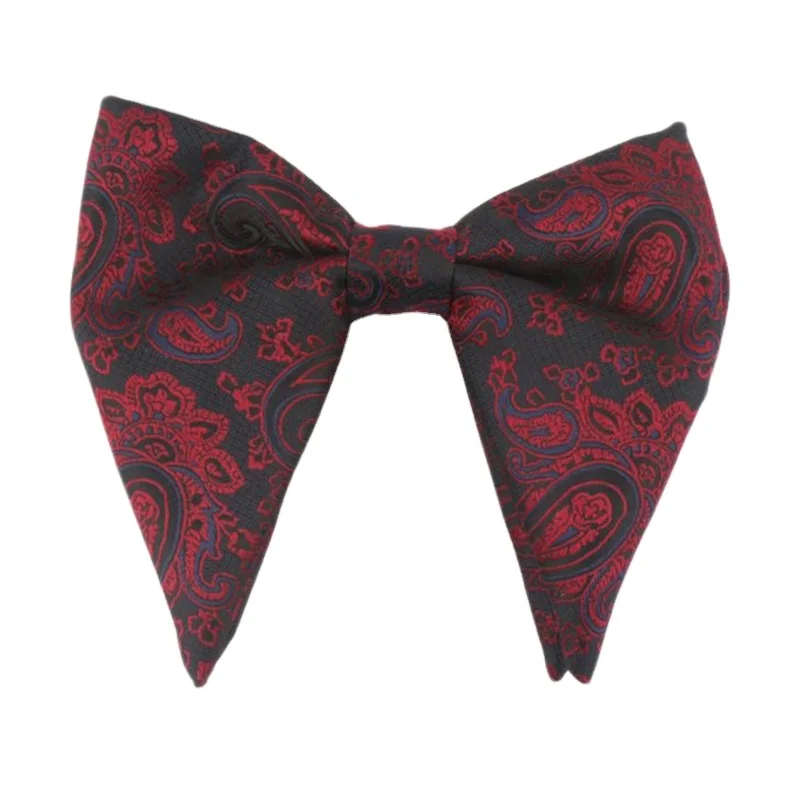 Высококачественные модные большие галстуки-бабочки большого размера из полиэстера с узором пейсли для мужчин