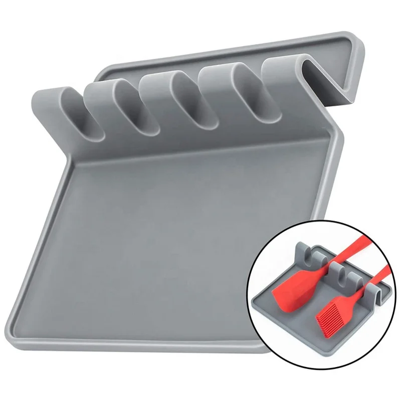 
Hot Selling Silicone Cooking Utensil Rest Kitchen Organizer and Storage Spoon Rest 