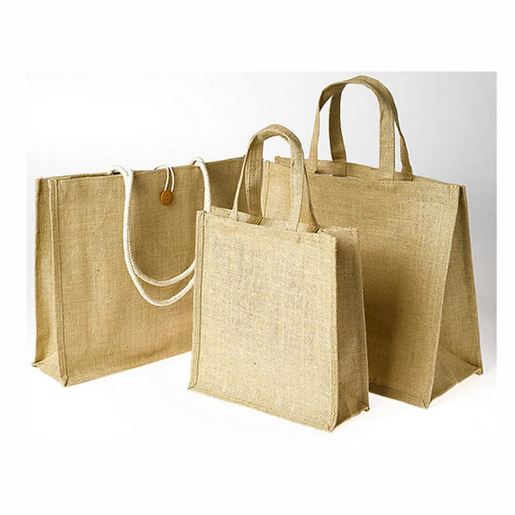 Wholesale custom promotional reusable gift hemp tote jute shopping bags