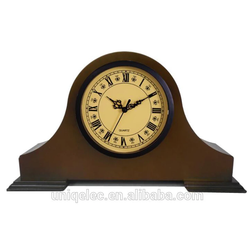 Vintage Grandfather Napoleon Tabletop Dial Clock Mantle Desk Classic Wood Clock Pendule