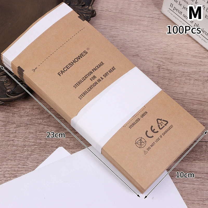 KM Printed Custom High End Medical Grade Kraft Paper Disposable Nail Art Sterilization Bags