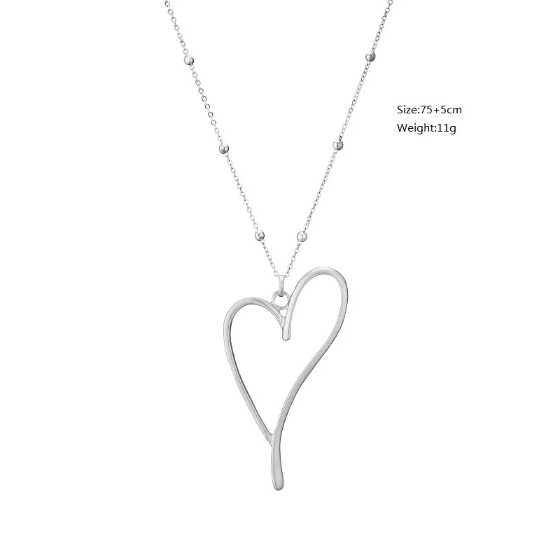 Heart Shaped Pendant Copper Necklace Special Design Heart Necklace 925  Yiwu Jewelry Wholesale