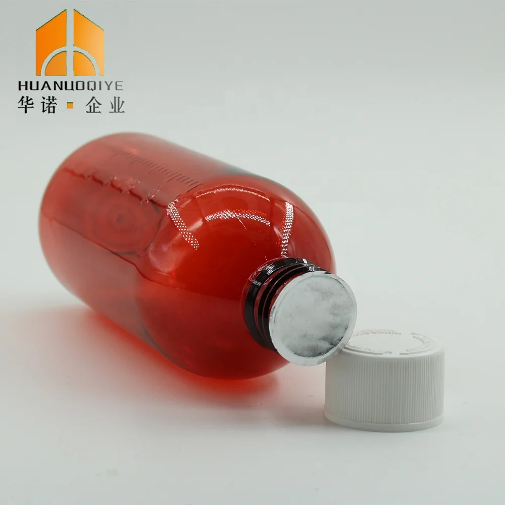 300ml Amber Color Medicine Grade Pharmaceutical PET Cough Syrups Bottle for Oral Liquid With CRC Lid