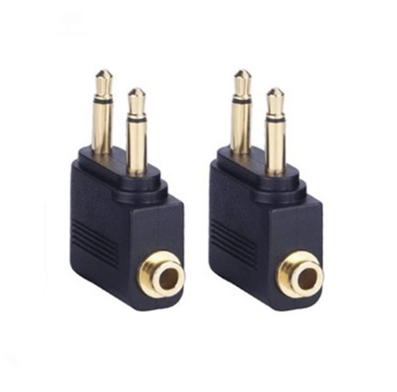 new airline headphone  airplane headphone  adapter dual 3.5mm jack plug  3.5 mono(stereo) jack to 2*3.5 mono plugs