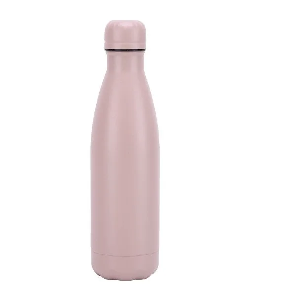 wholesale double wall 304 stainless steel vacuum drinking flask 500ml insulated cola shaped powder coat thermos water bottle
