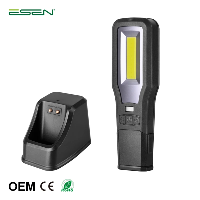 500lm Magnetic Rechargeable Waterproof Handheld type C COB LED Work Light with charging base