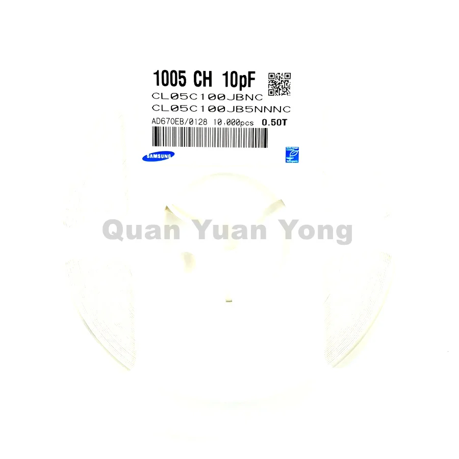 0402 10pF 100J 5% 50V NPO MLCC Ceramic Capacitor CL05C100JB5NNNC