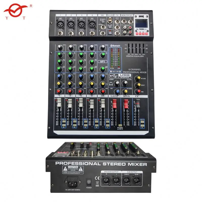 Professional Mixer Dj 3 Channel Bluetooth Pro Audio Recording Mgp12X Power Controller Console Pevex Maicky Digital Sound Card