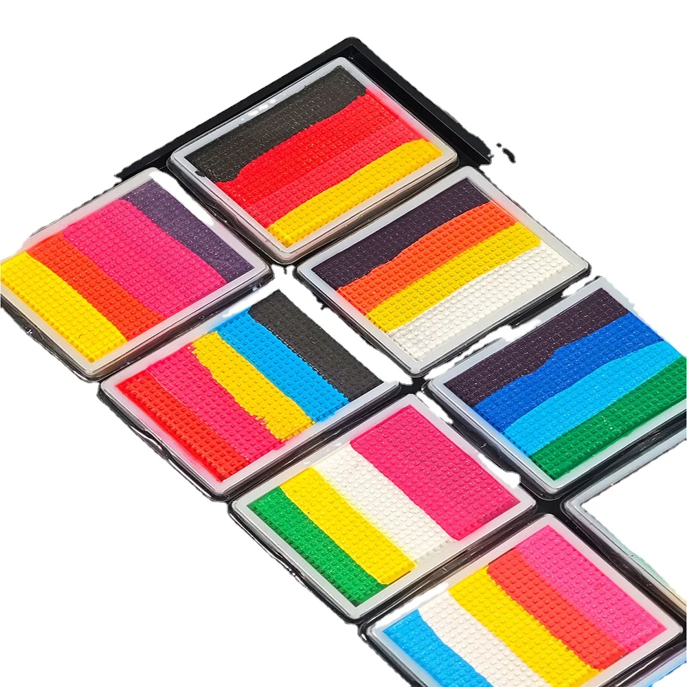 Professional Kits 12-Color Water Activated Split Color Painting Face and Body Paint for Cosplay and Festival Events