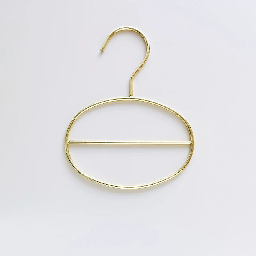 BST Customized Round Powder Gold Color Metal Wire Belt Display Hanger Circular Closet Scarf Hijab Hanger