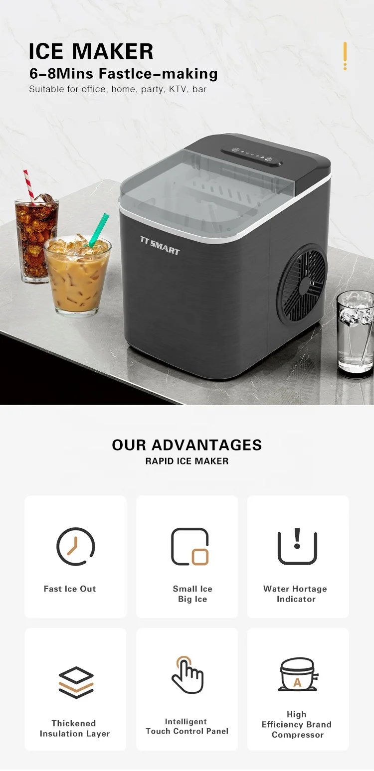 factory price wholesale OEM ODM 1.3l 12kg  round ice maker home maker ice machine for house housing office