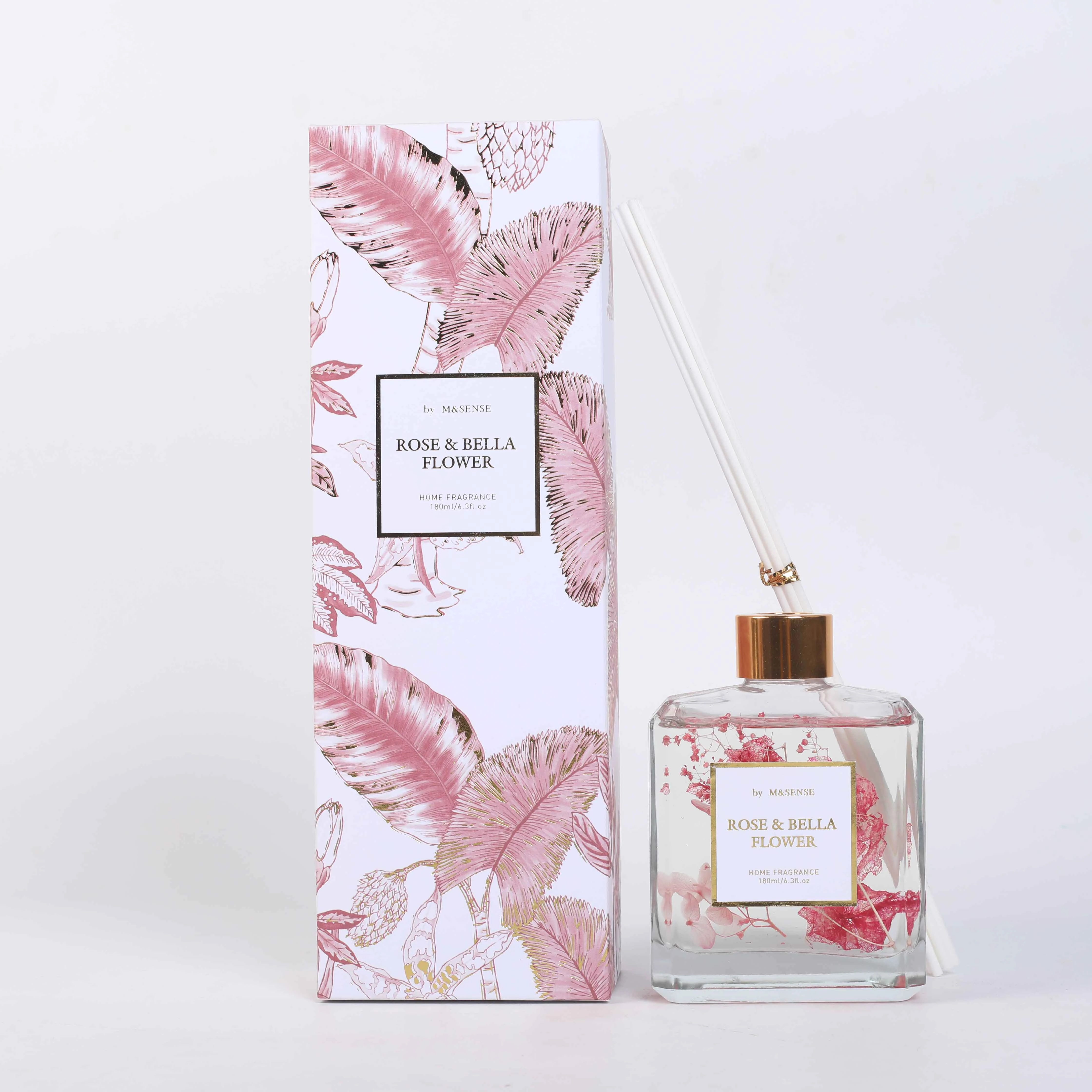 M&Sense Rose & Bella Flower 180Ml Beautiful Home Sense Natural Reed Diffuser