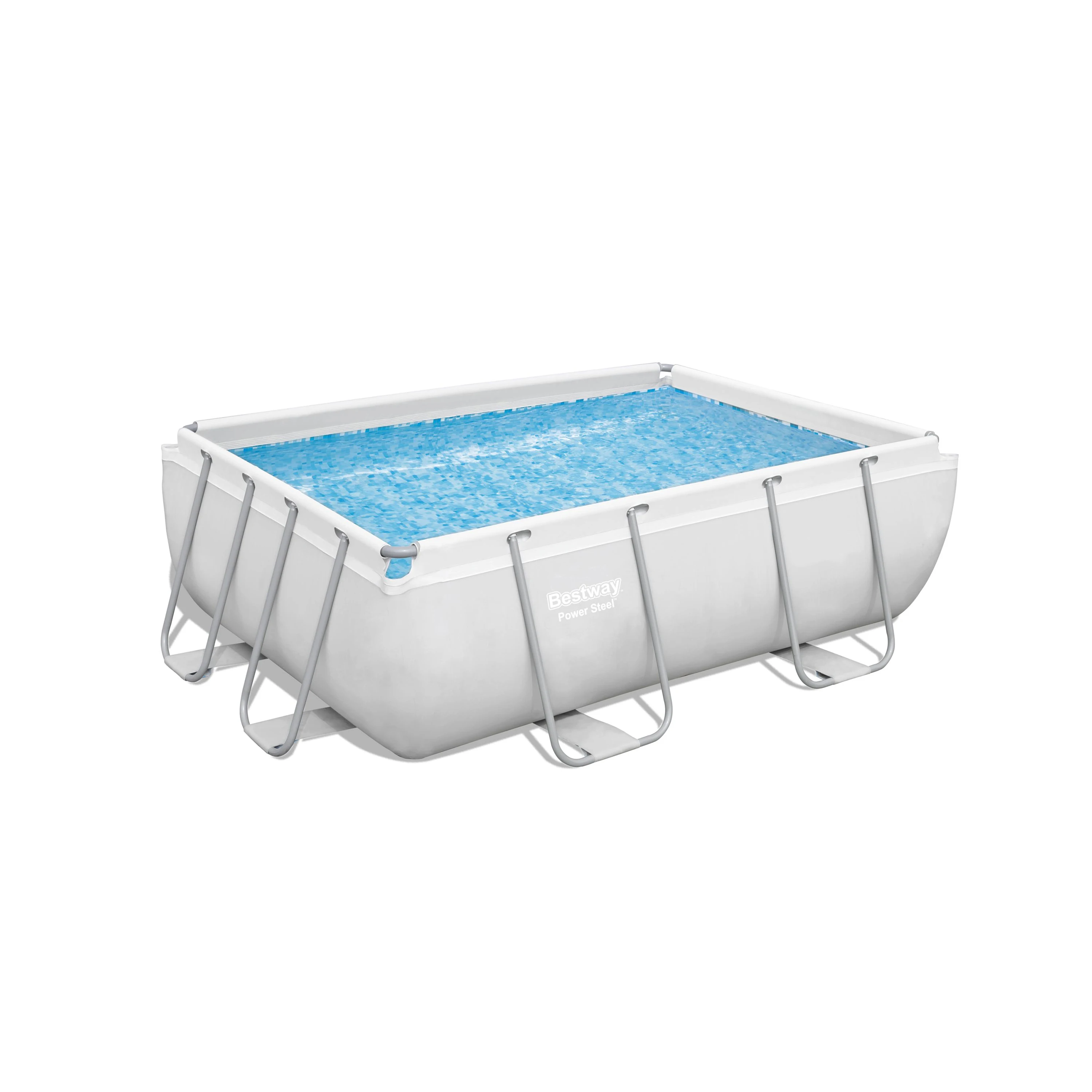 Bestway-56629 Rectangular Metal Steel Frame + Outdoor Swimming Pool Of European Filter Pump