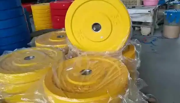 Colorful factory whosale rubber 5/10/15/20/25KG weightlifting gym household factory bumper barbell plates