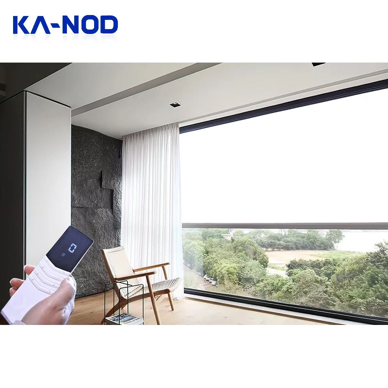 Customized Aluminium Glass Vertical Sliding Windows Electric Lifting Window