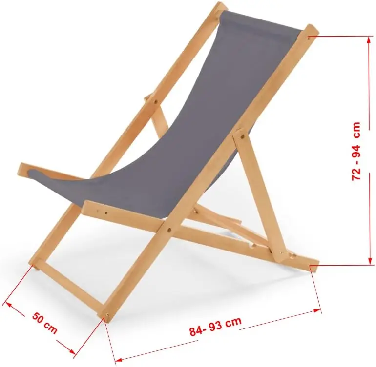 Outdoor Chair Fashionable Camping Folding Beach Chair Wooden Deck Chair Garden Lounger Mailing Order Pack