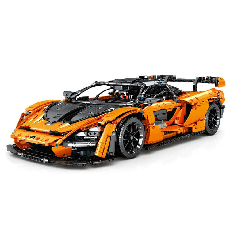 Wholesale T5013 3780PCS High-Tech RC Senna GTR Super Sport Car Model Building Blocks Orange Super-Car Bricks Toys Kids Gifts