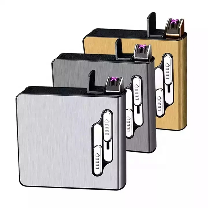 Lovisle Tech Portable Creativity Automatic Cigarette Case 20PCS Lighter USB Charging Lighter Smoking Accessory