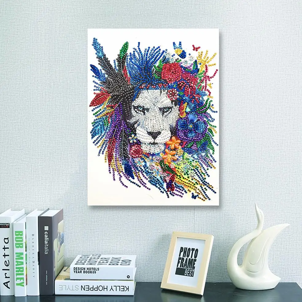  High Quality Beautiful Lion Special Shaped Drill 3D Diamond