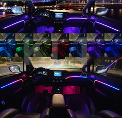 KLT 8m Car Styling Cold Light Ambience Lamp Line Car Lights Neon Car Led Rgb Neon Interior Atmosphere Light Strip