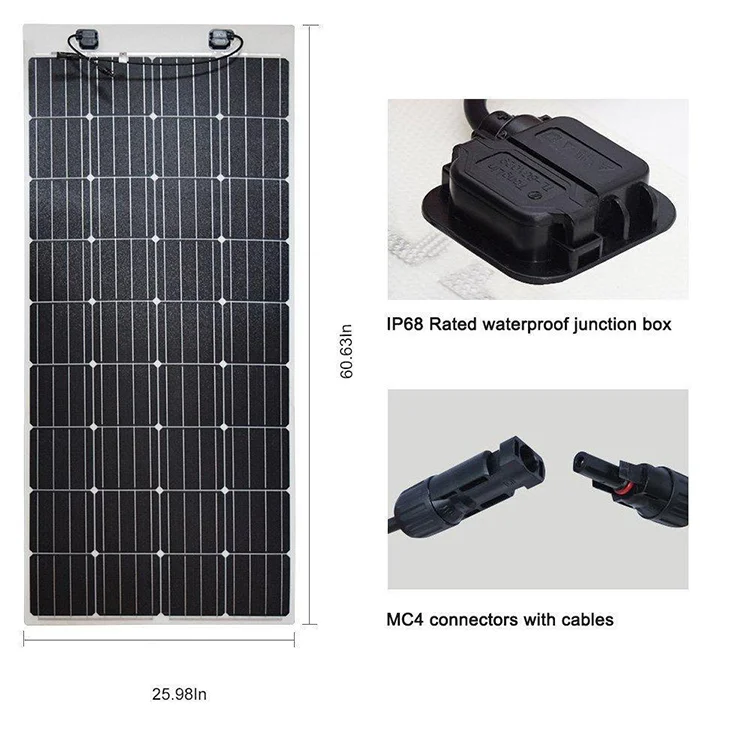 Flexible Paneles Solares 70W 110W 160W Flexible Solar Energy System Marine Semi Flexible Solar Panel