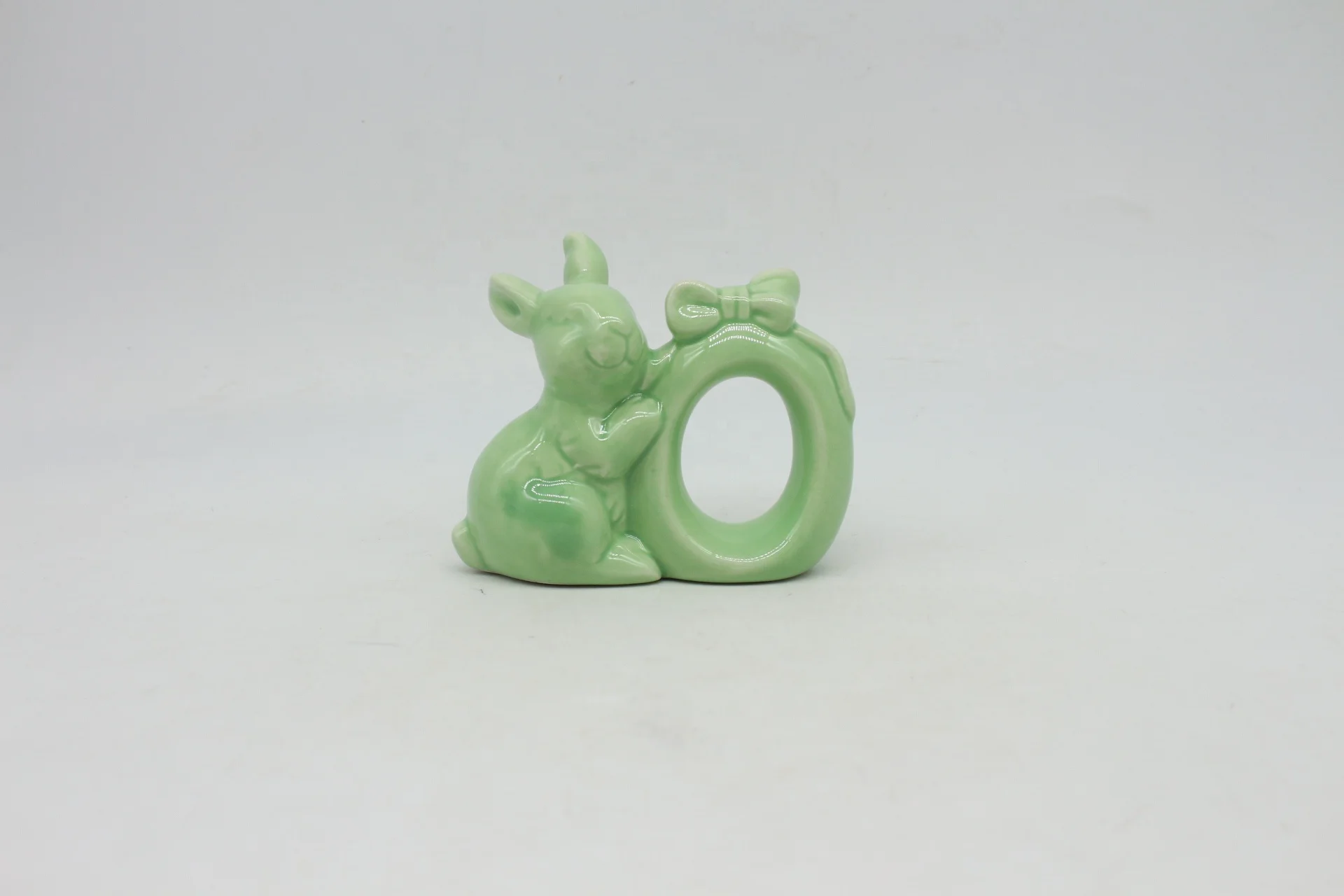 Custom Napkin Holder Creative Rabbit Napkin Ring Ceramic Bunny Rings Napkin For Wedding Spring Easter
