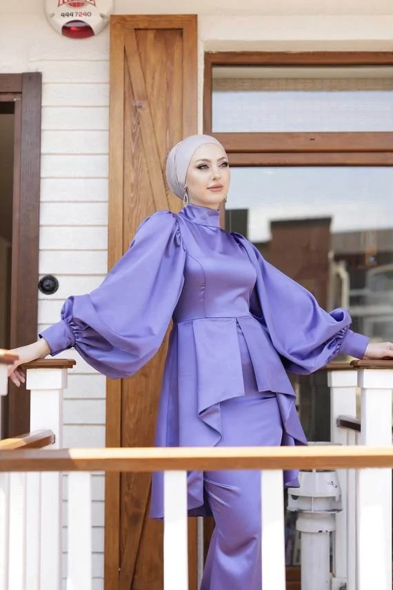 MOTIVE FORCE Boutique Clothing Women New Style Beautifully Islamic Clothing Women Abaya  Party Satin Muslim Dresses Designs