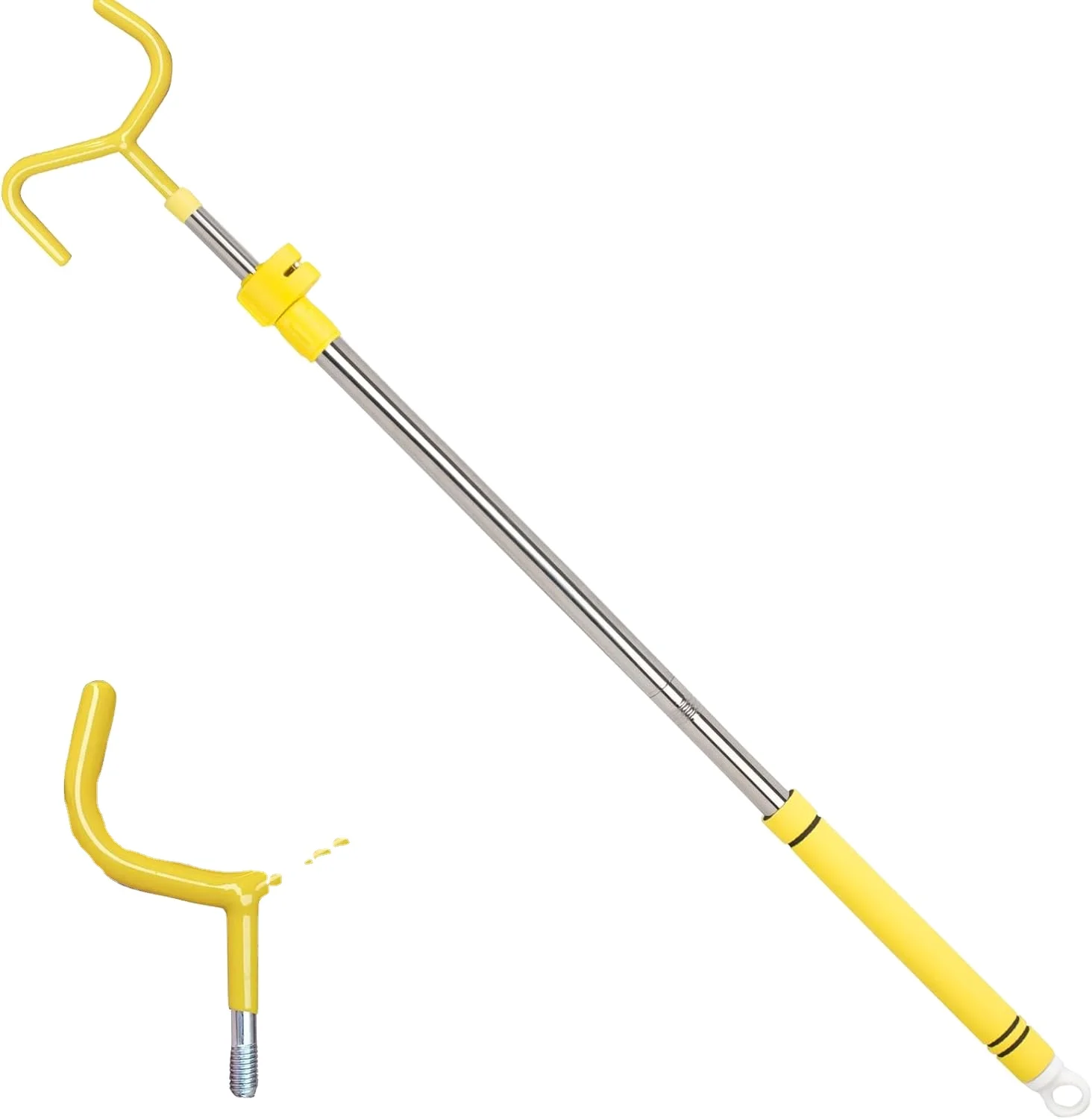 Telescopic Drapery Pull Rod for Opening Curtains Stainless Steel Curtain Pull Wand