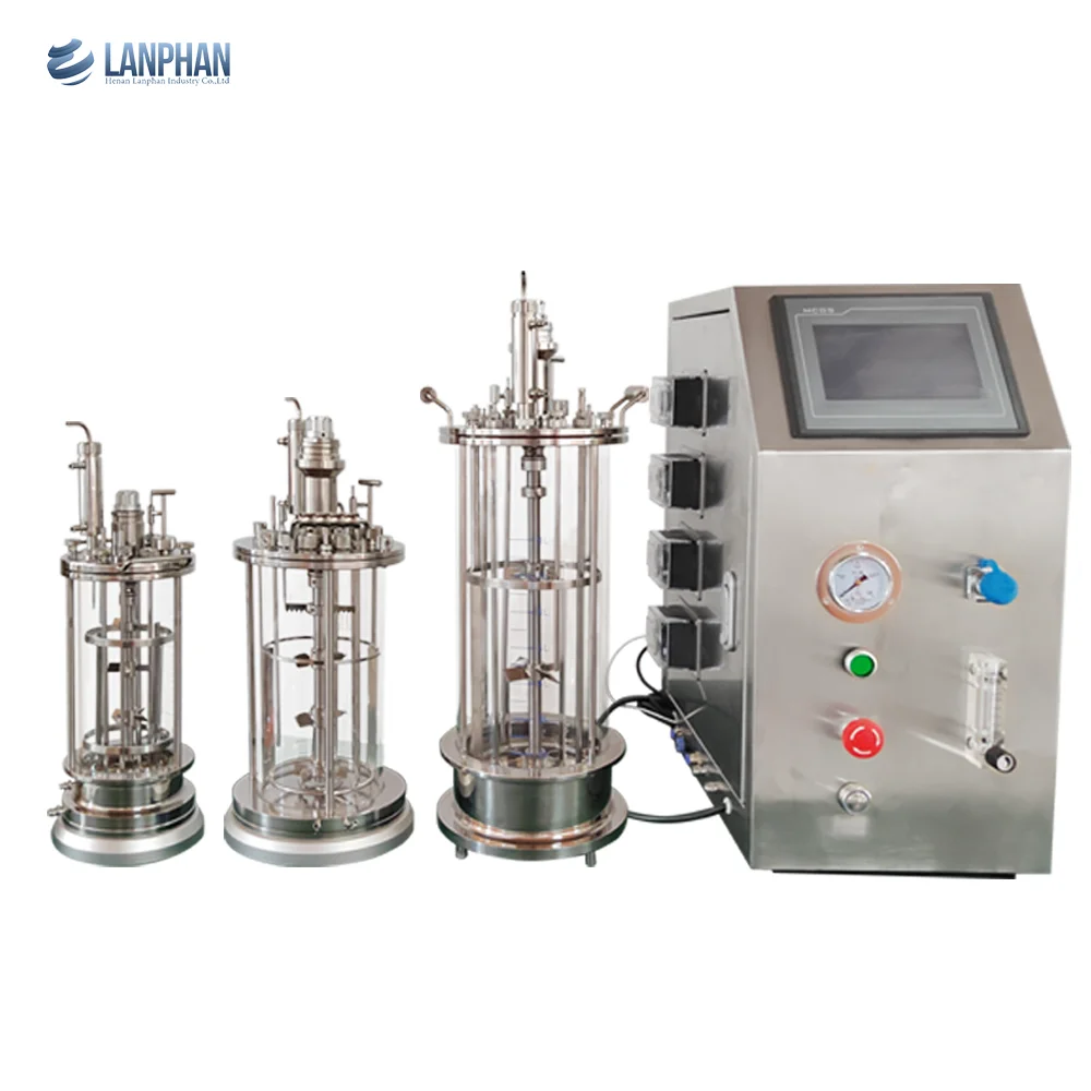 Lab small glass mini algae fermentation bioreactor prices