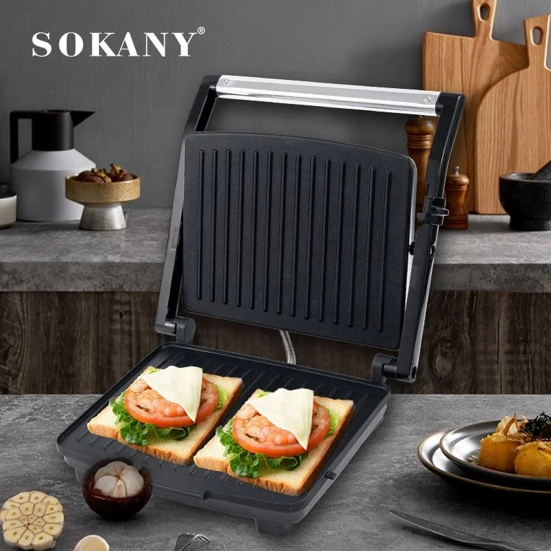 Sokany 2024 Professional Home Kitchen Breakfast Small Panini Sandwich Press Grill Maker Machine