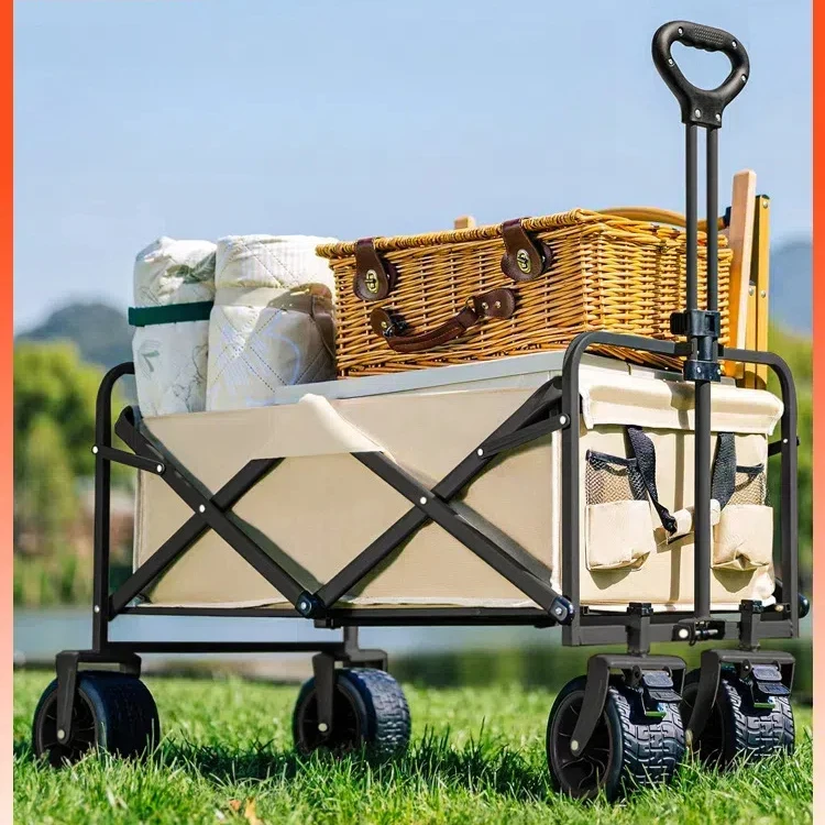 OEM Customization Portable Outdoor Garden & Beach Folding Camping Cart Picnic Trolley