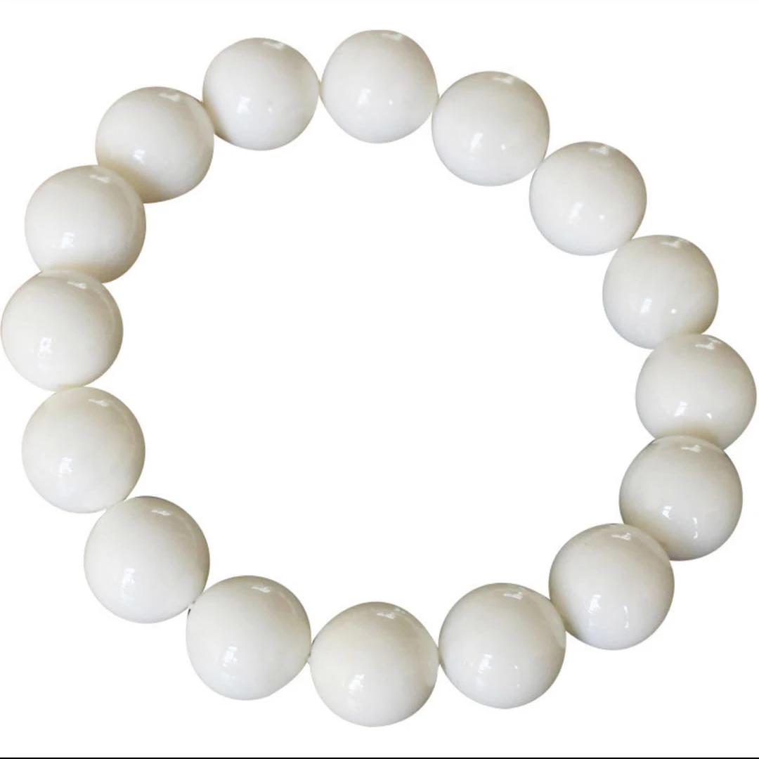 Natural white Tridacna Stone Shell Beads Tibetan Prayer Beads(D:10mm x 14/ Strand)