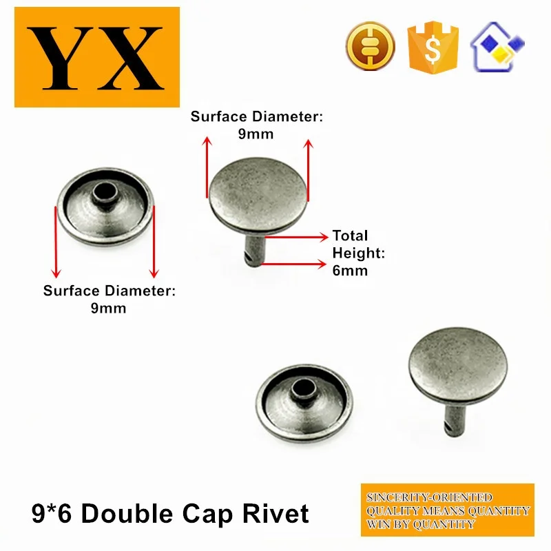 China manufacturer nickel plating metal 9mm rivet stud for leather decorative