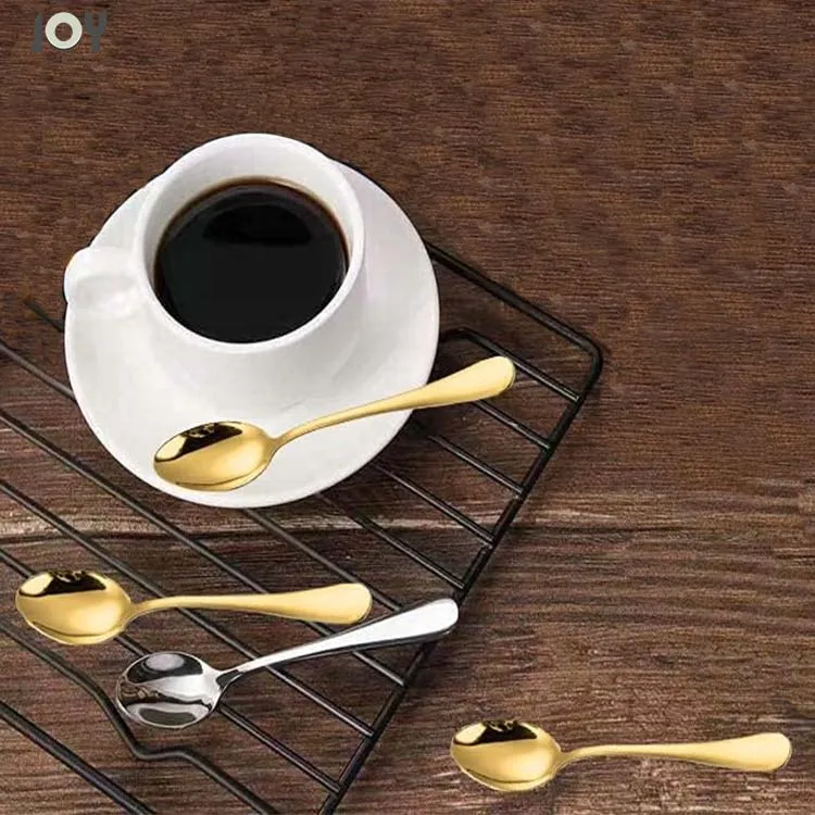 Tiny 9.8cm Gold Small spoon for needs of a small utensil Dishwasher-safe simple design will match many settings