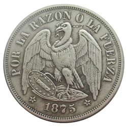 Reproduction Chile 1 Peso 1875 - 1891 7pcs Optional Silver Plated Decorative Commemorative Coins