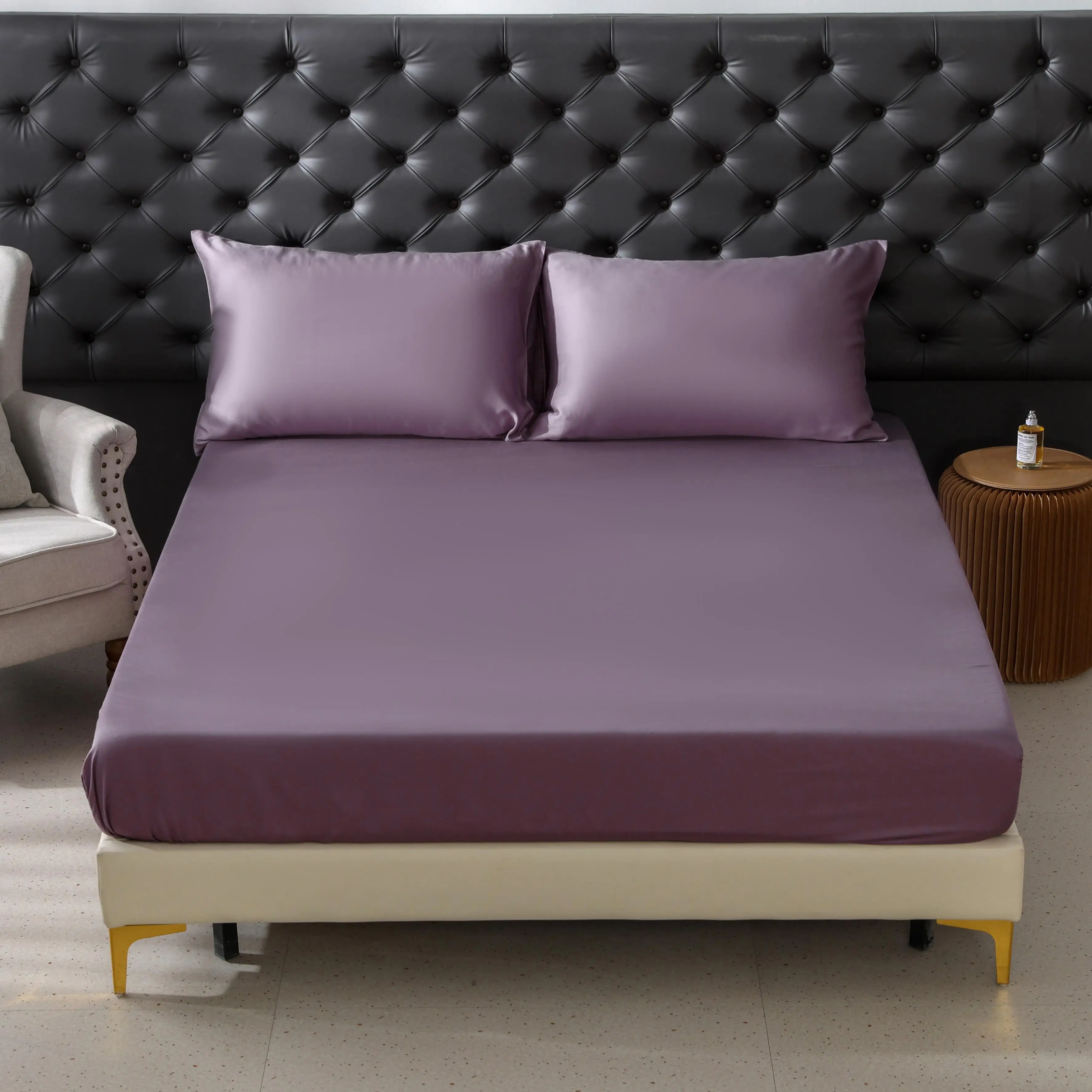 100% Lyocell 4pcs bed sheet set Premium luxury soft breathable Tencel bedding Oeko-tex small quantity