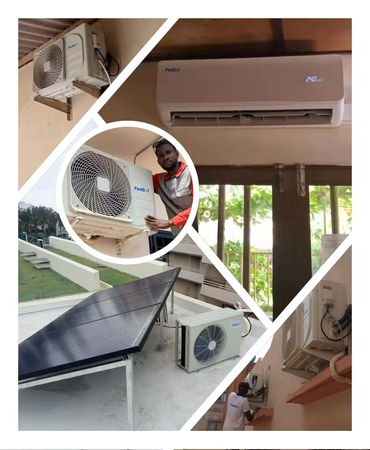 12000BTU 1 ton 1.5HP Solar Air Conditioner AC DC Hybrid Cooling Solar Powered Split Air Conditioner