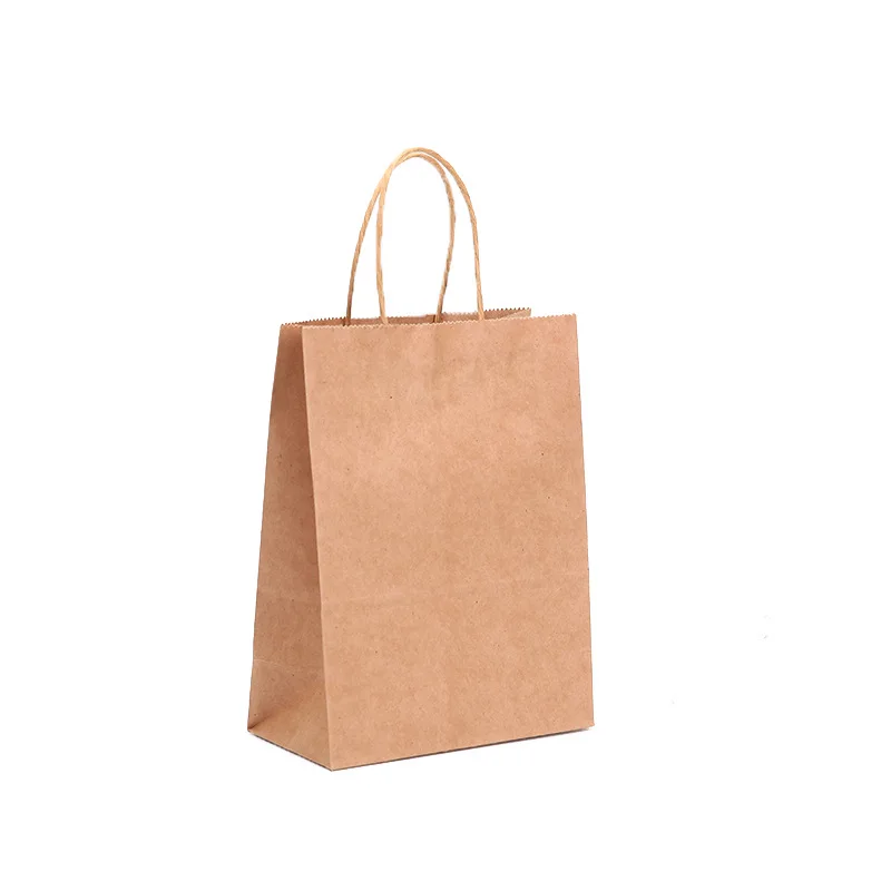 Cheap recyclable  Kraft paper bags brown Kraft paper bags white Kraft paper bags with twisted hand ropes